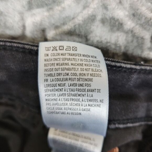 American Eagle Shorts Womens 6 Black Jean Hi Rise Shortie Super Stretch Raw Hem - Picture 6 of 10